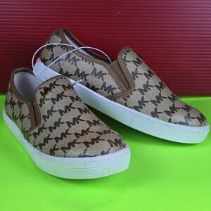 Michael Kors girls slip on beige and brown shoes size 3